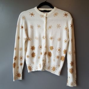 Vintage cream and tan snowflake sweater